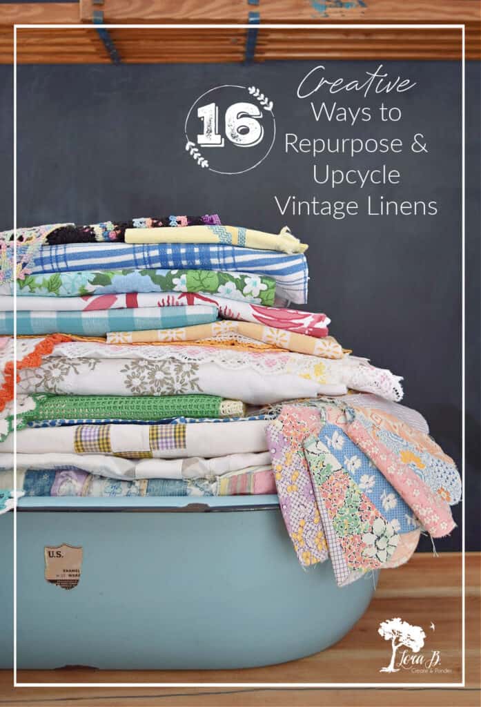 Vintage linens stack