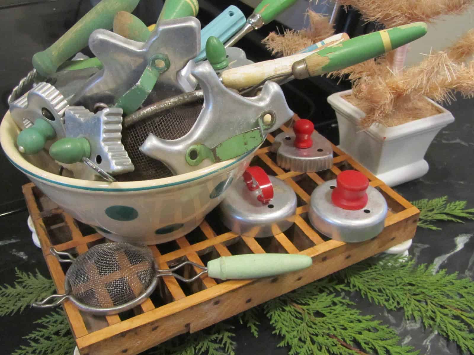 Christmas cookie cutters as centerpiece