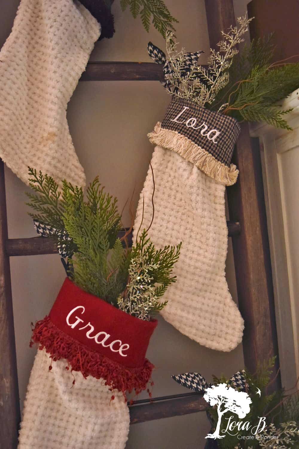 Blanket ladder stocking discount holder