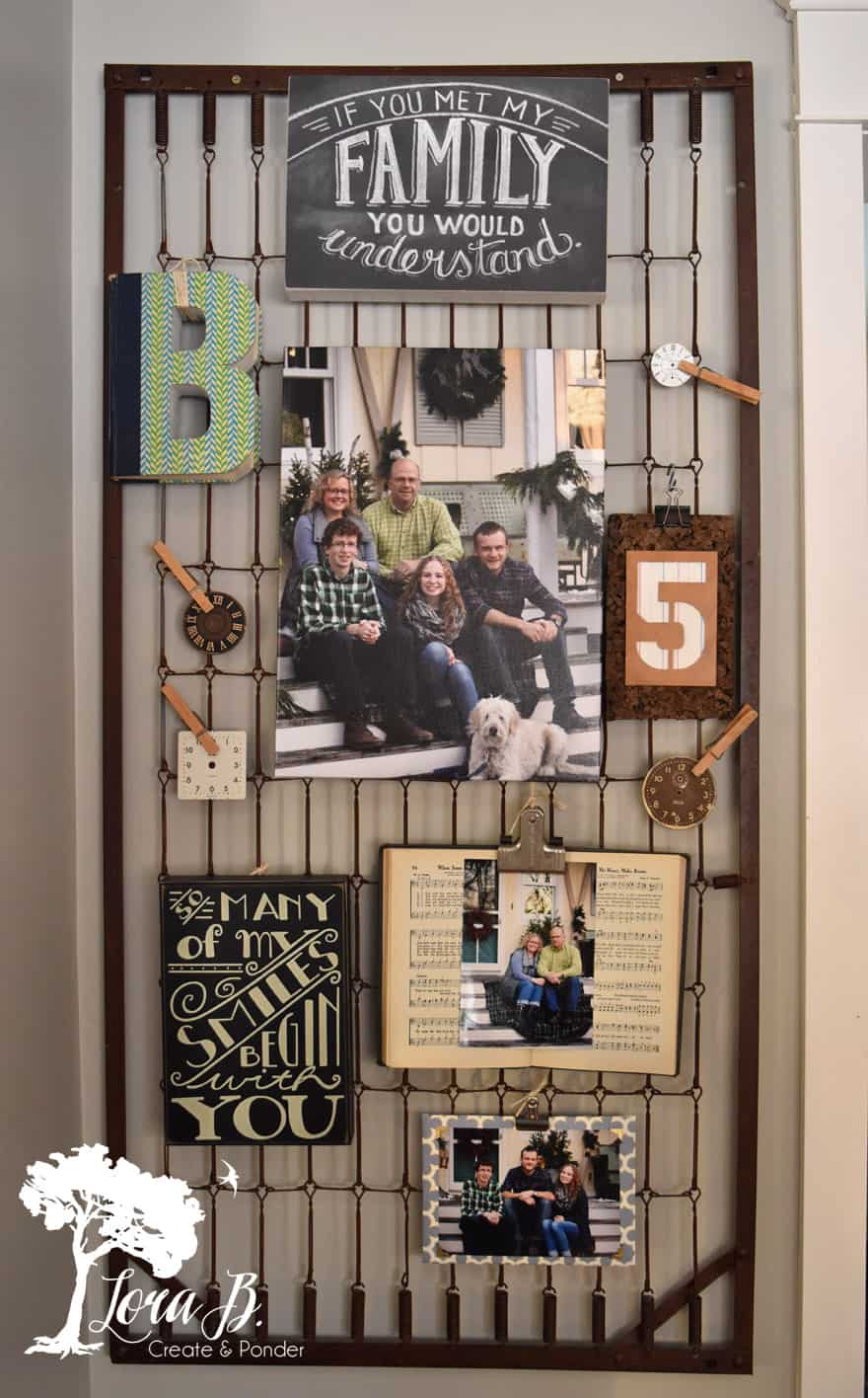 Family Photo Wall Ideas (on a bedspring)