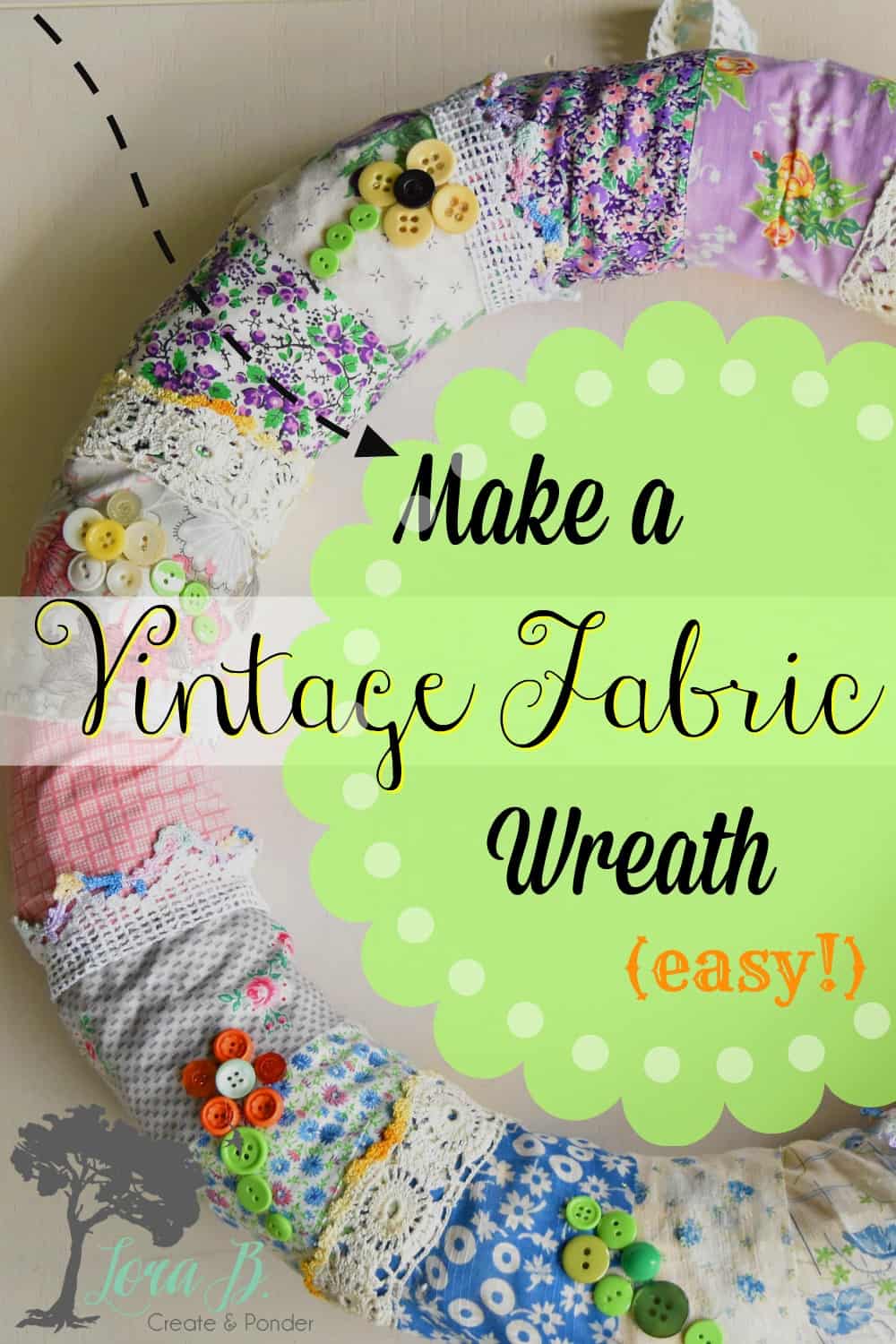 Vintage Fabric Wreath