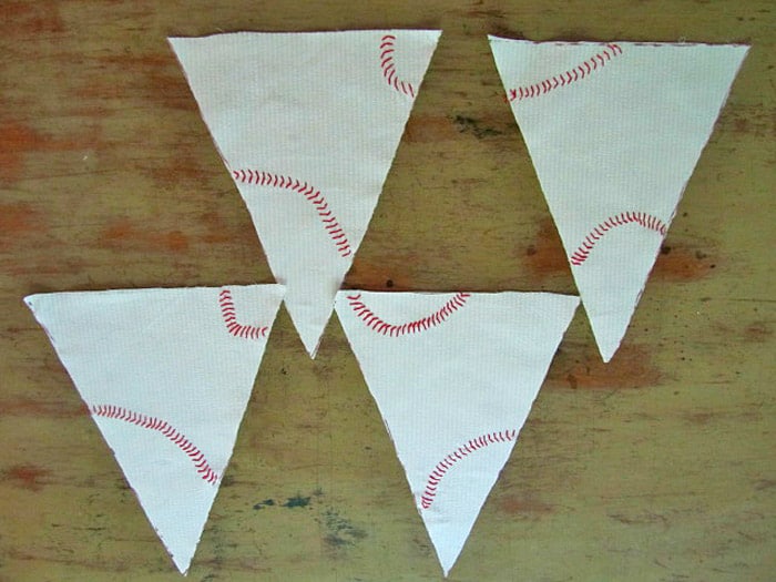 Baseball stitching on triangles