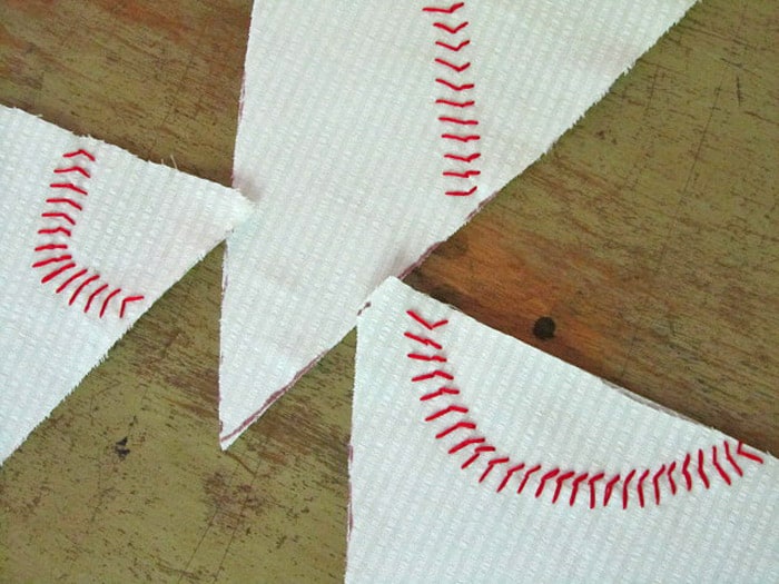 Red baseball themed stitching.