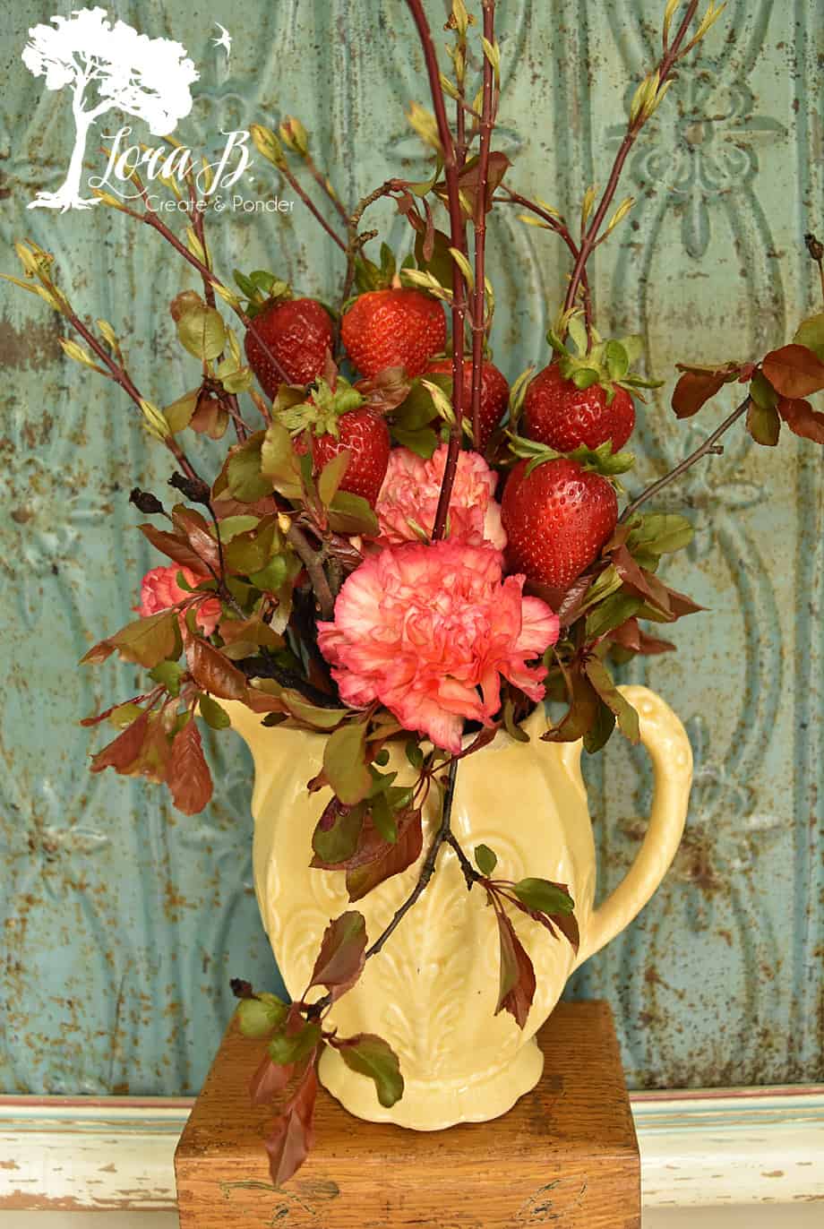 strawberry red floral arrangement