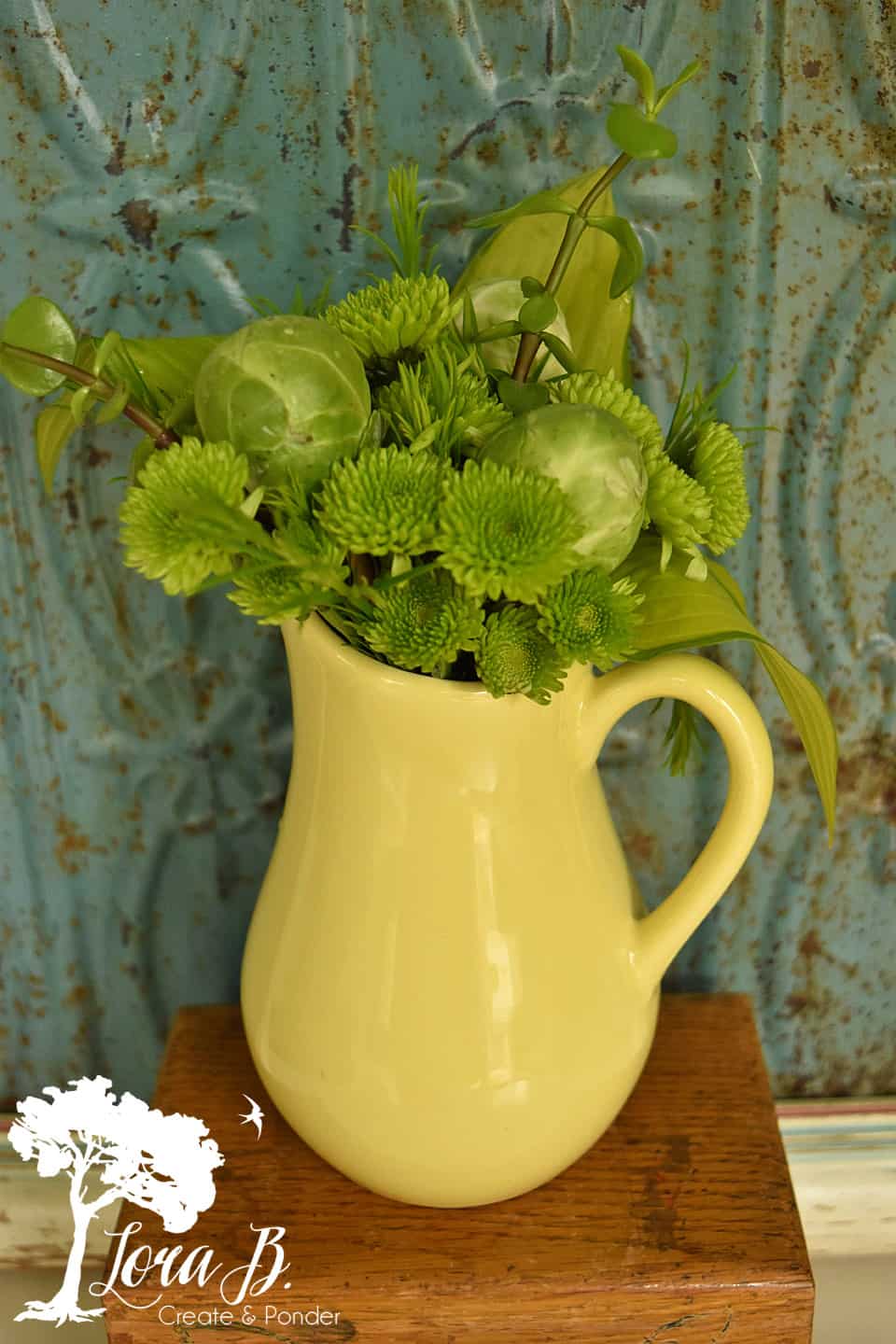 Green flowers with brussel sprouts