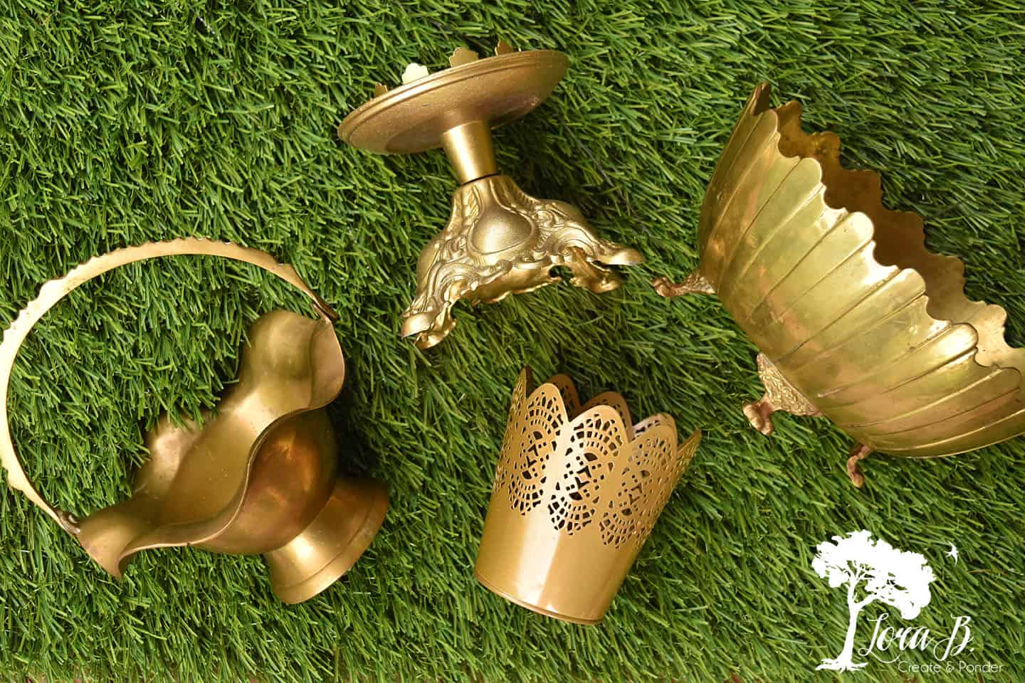 Gold accented decor items.