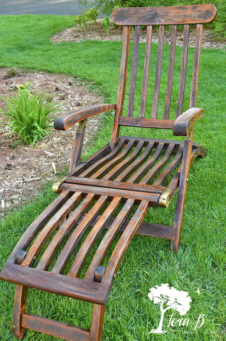 Teak lounge chair.