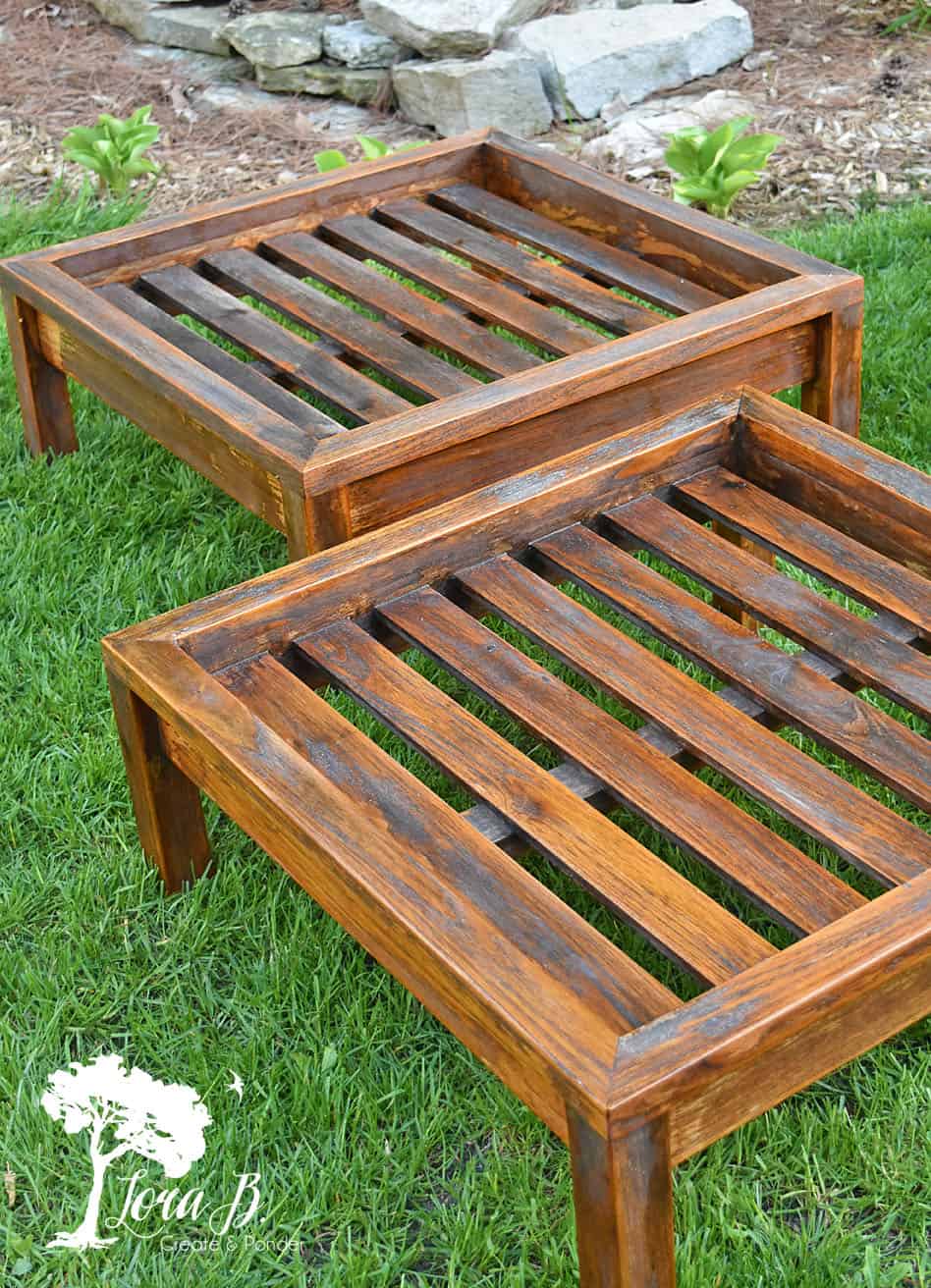 Teak side tables