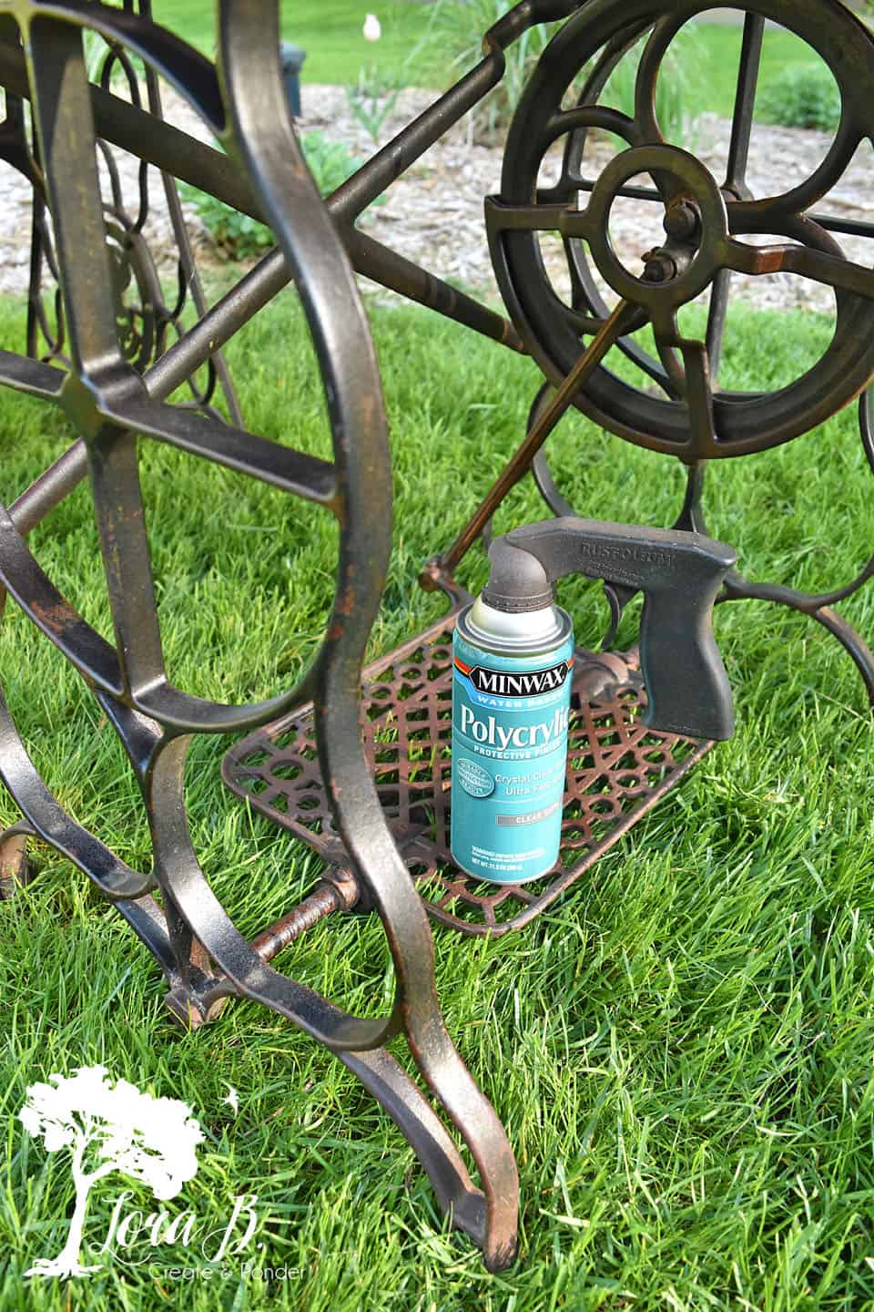 Industrial desk made from antique Singer sewing machine treadle bases.