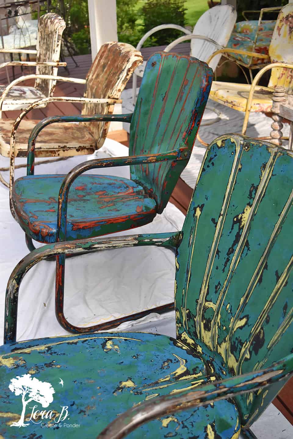 1940s metal best sale lawn chairs