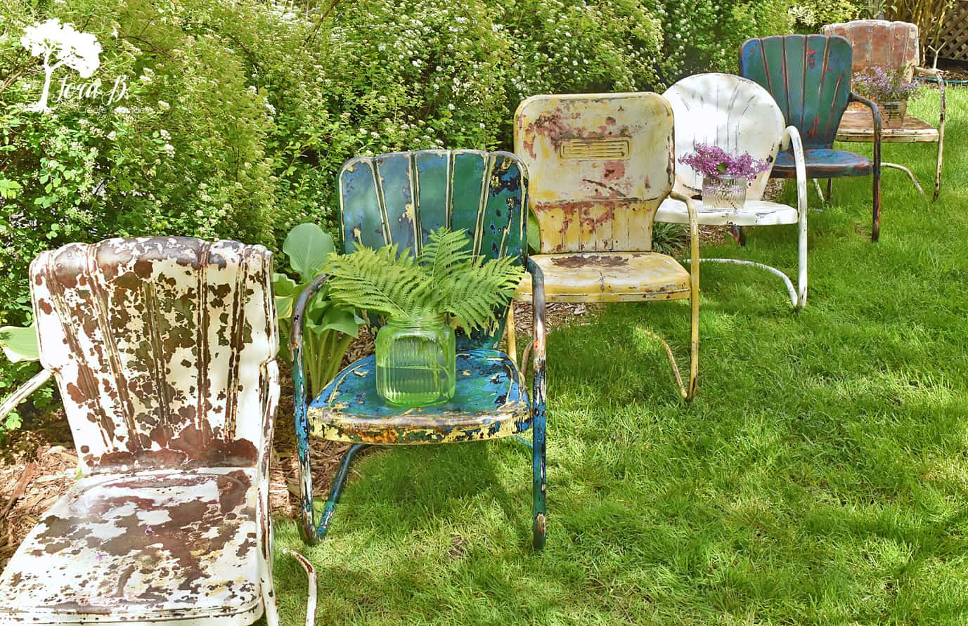 vintage metal lawn chairs