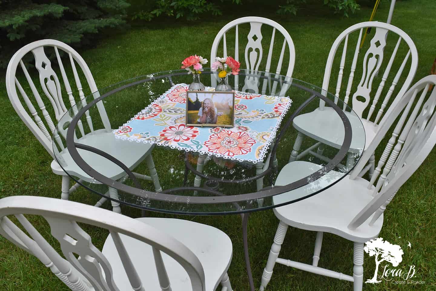 Glass top patio table