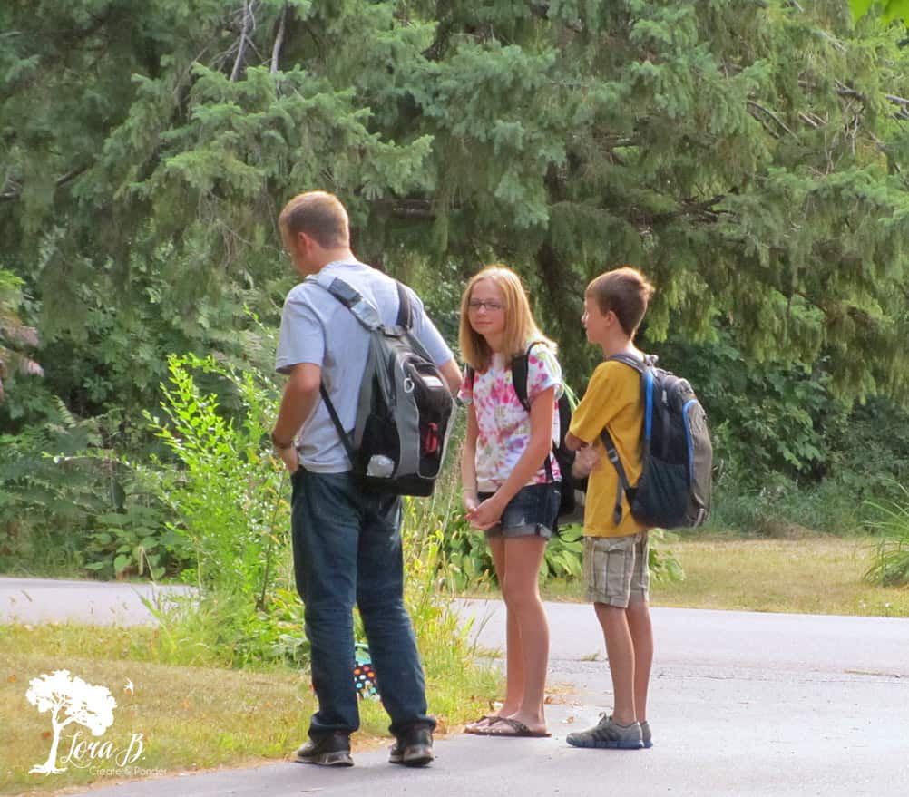 kids waiting for bus