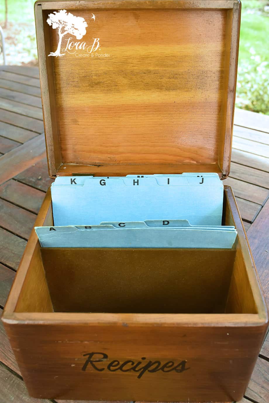 Vintage wood recipe box