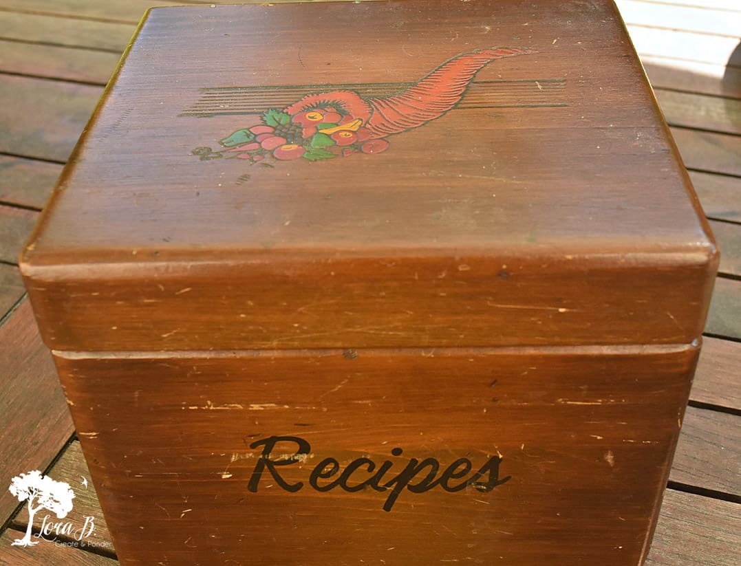 Vintage Wood Recipe Box