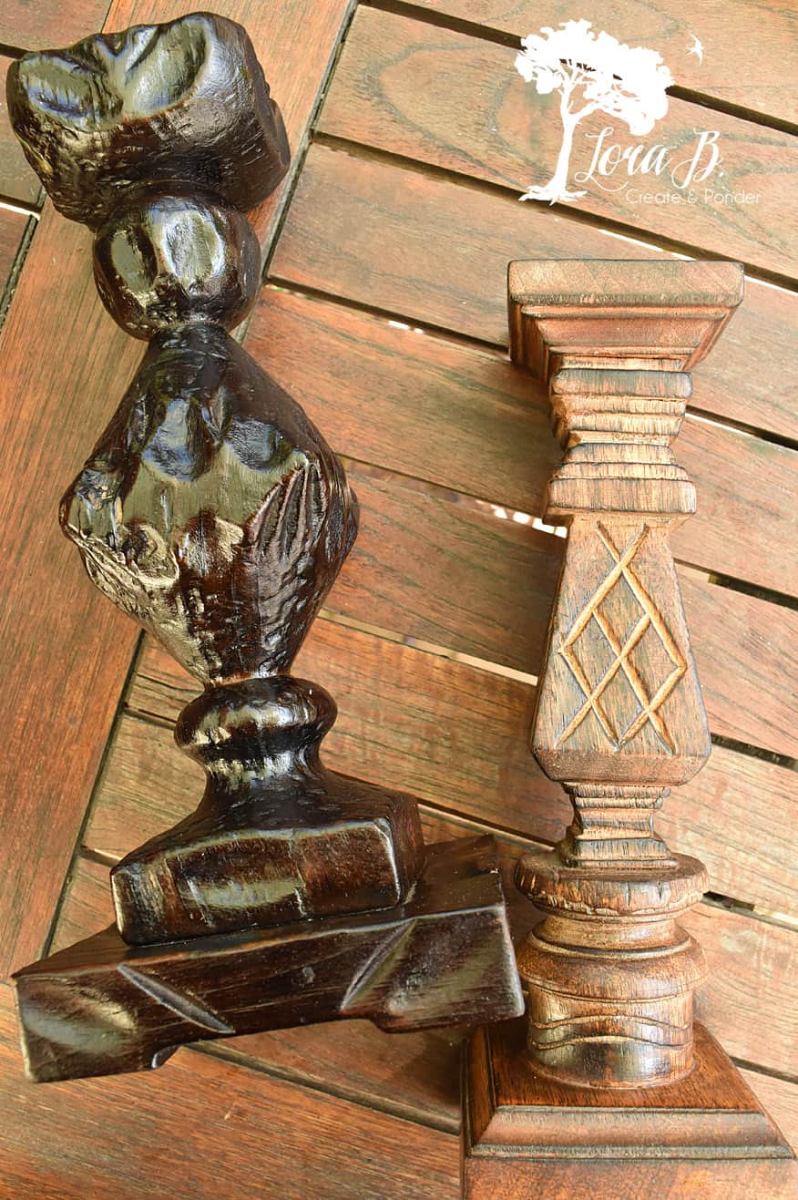 Wood candlesticks