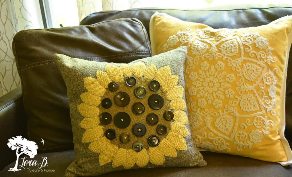 Vintage Button Heart Pillow