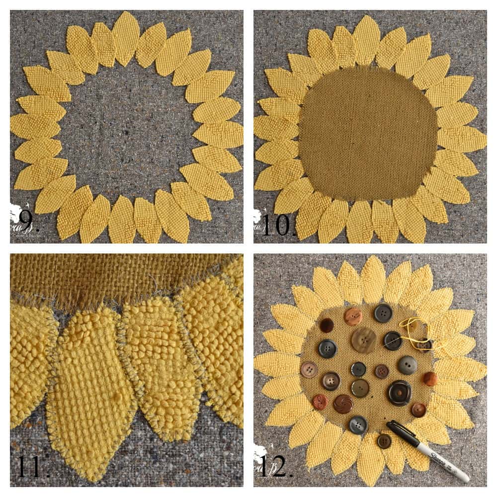 Sunflower Button Pillow