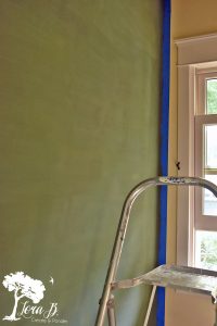 Chalkboard wall created with Miss Mustard Seed's Milk Paint