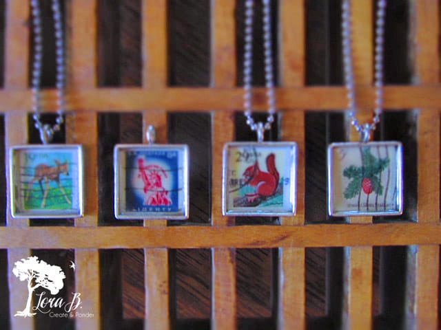 Vintage Stamp Necklaces