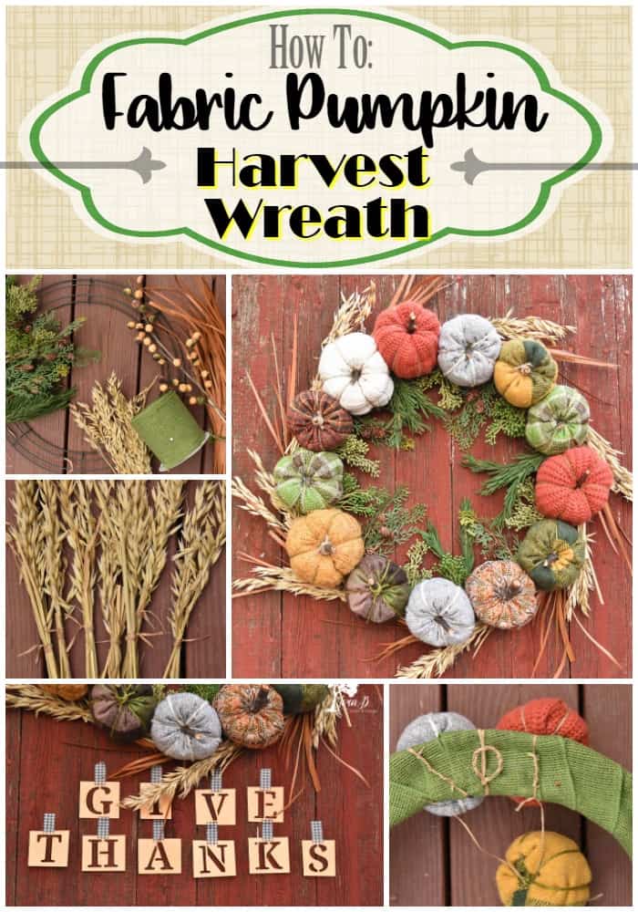 Fabric Pumpkin Harvest Wreath