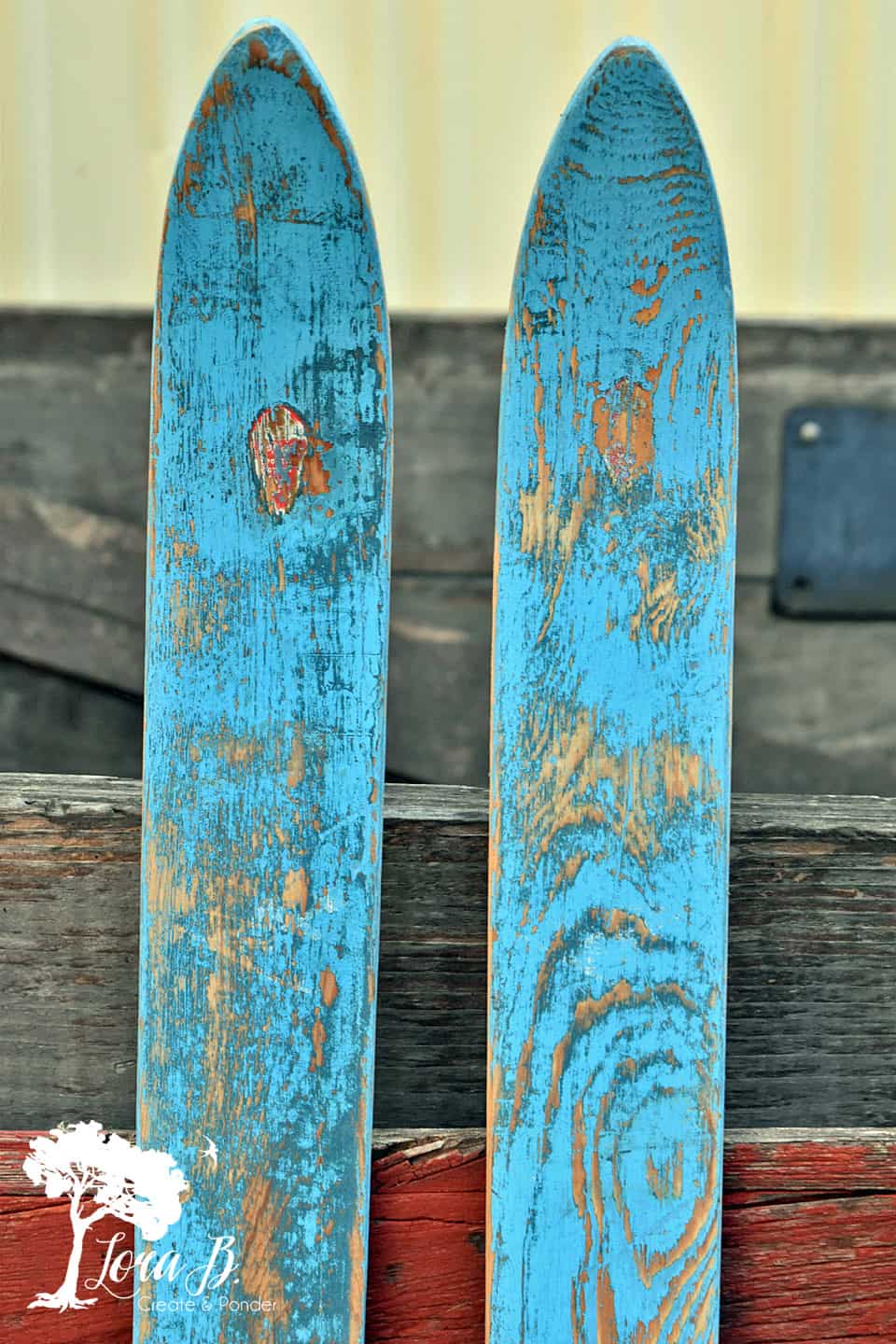 Vintage Blue Skis