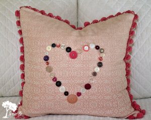 Vintage Button Valentine Pillow