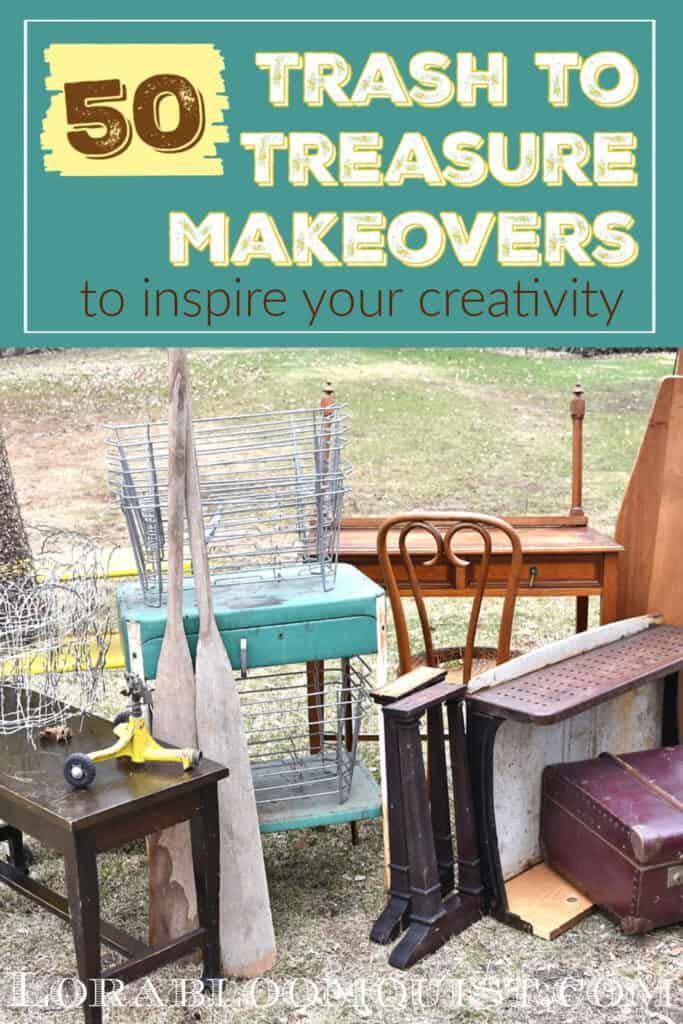 Vintage curbside finds in grassy yard.