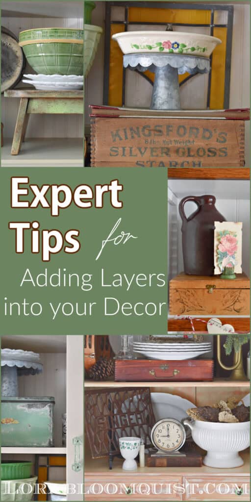 Wood boxes, old stools and books are the perfect way to add levels to your home decor styling.