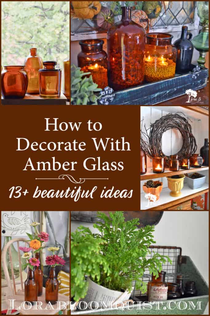 Ideas for decorating with amber glass as home decor.