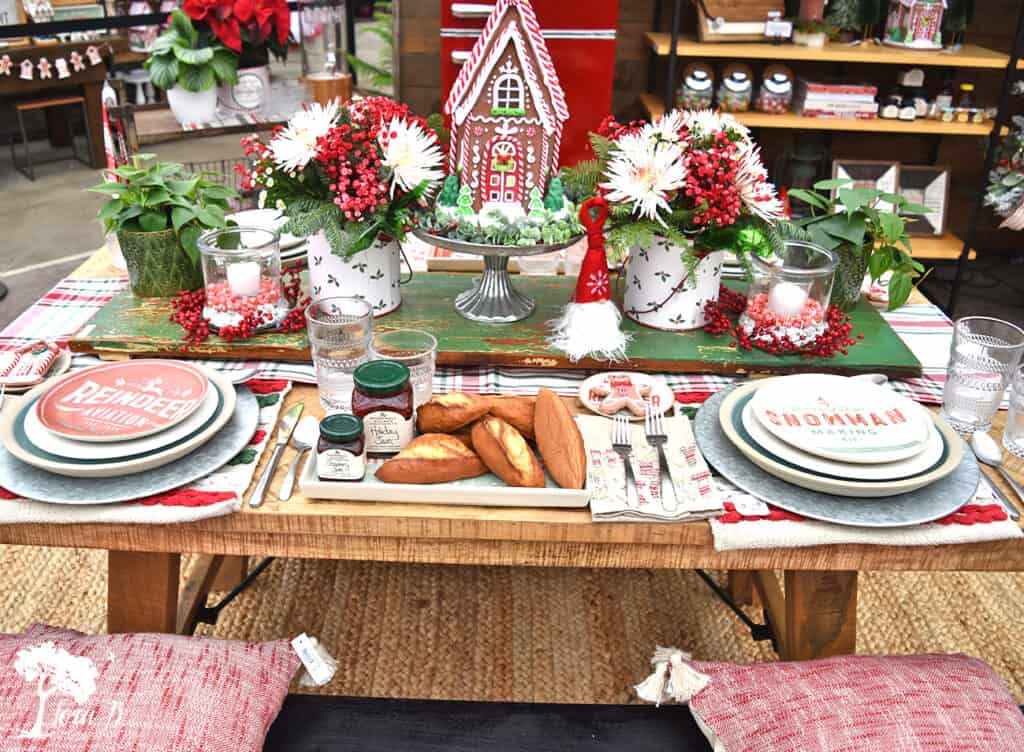 Christmas decorated table