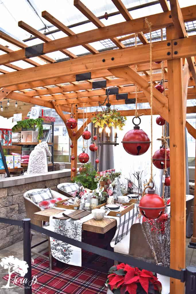 Winter decorated outdoor tablescape