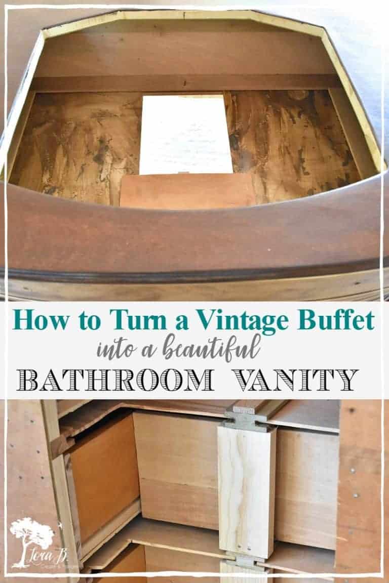 How to Repurpose a Vintage Buffet into a DIY Bathroom Vanity Lora