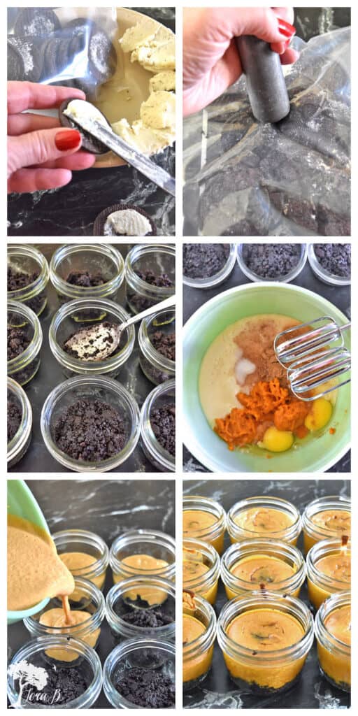 How to make Chocolate Pumpkin Mini Pies in mason jars