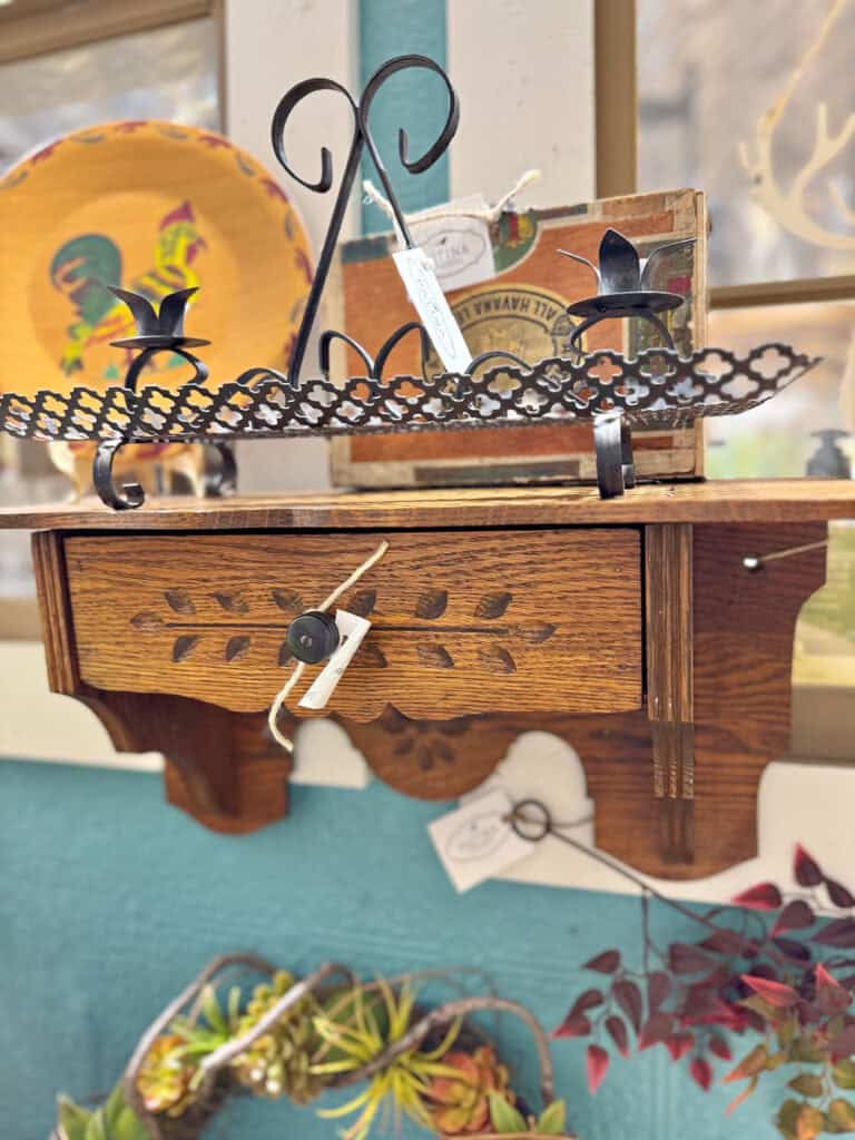Antique spoon carved shelf.