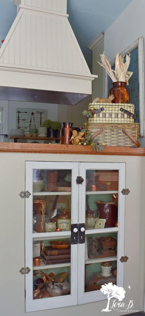 Vintage Fall cupboard display