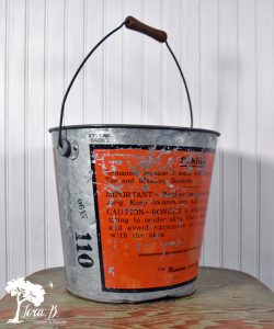 Vintage Galvanized Bucket with Graphics