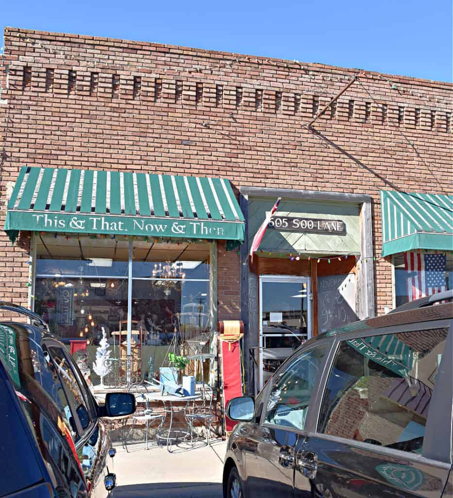 Vintage shop storefront.