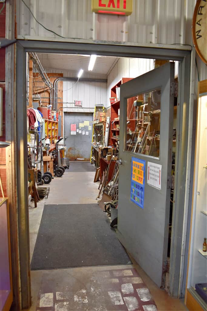 Back room in antique store.