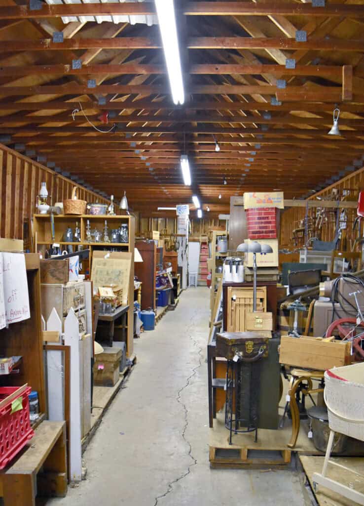 Antique store barn area.