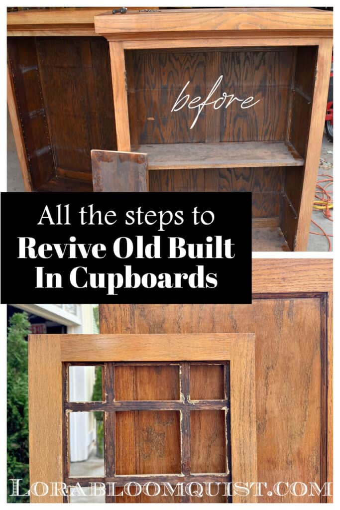Reviving old oak built in cupboards.
