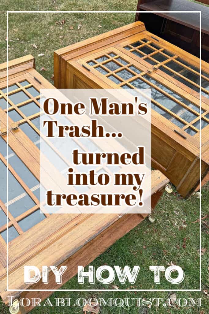 Craftsman styled old oak built ins on the curb.
