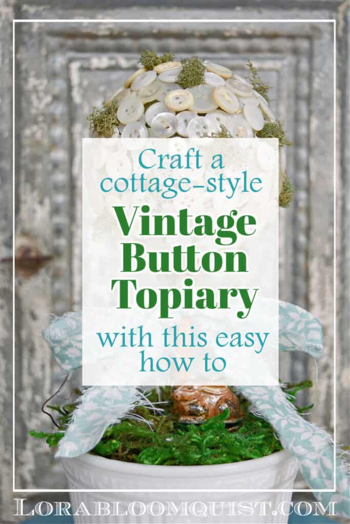 Vintage button topiary pin.