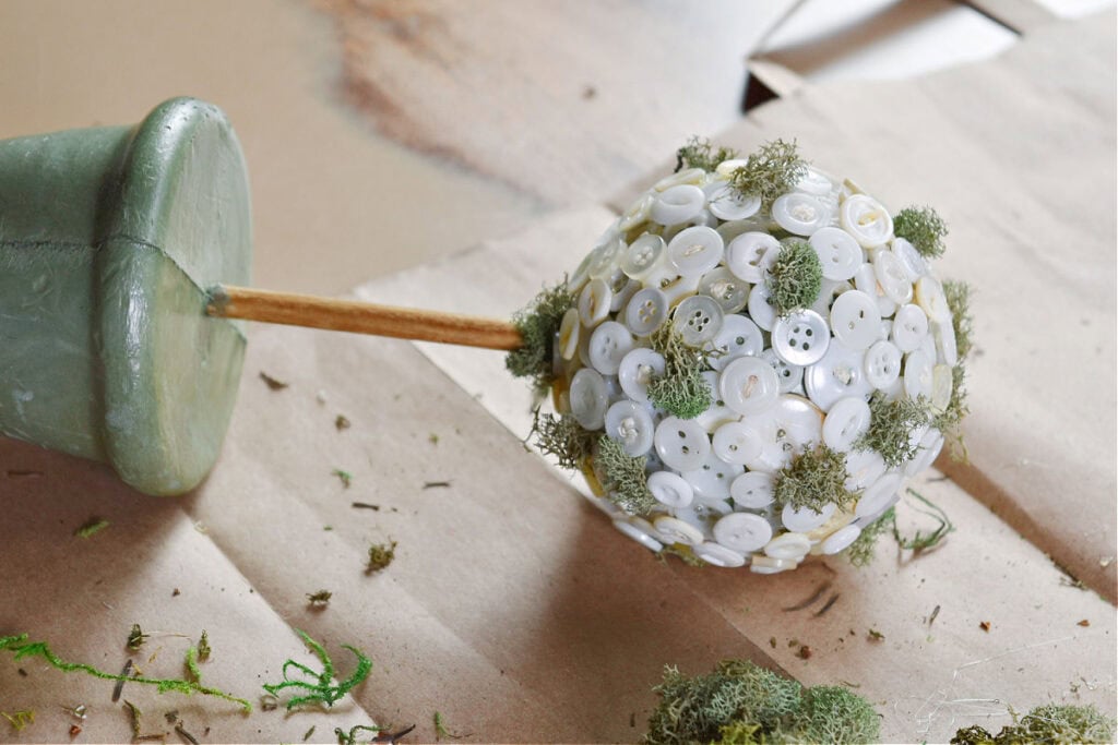 How to make a vintage button topiary.