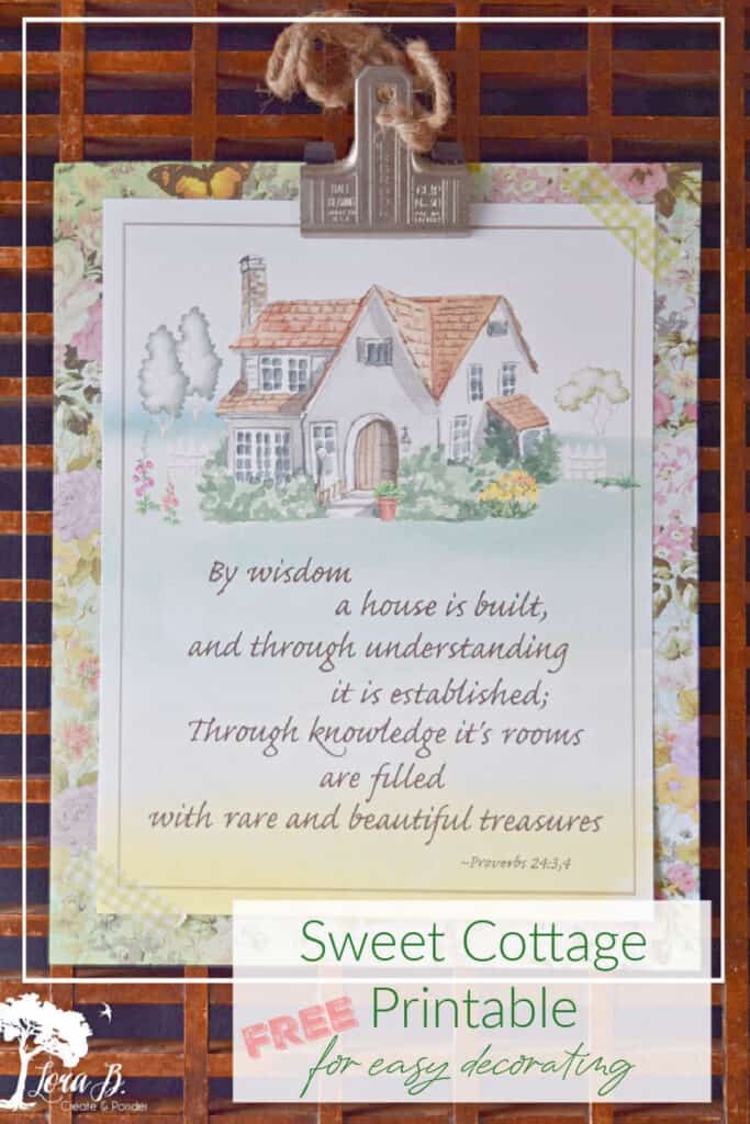 Cute cottage printable with verse