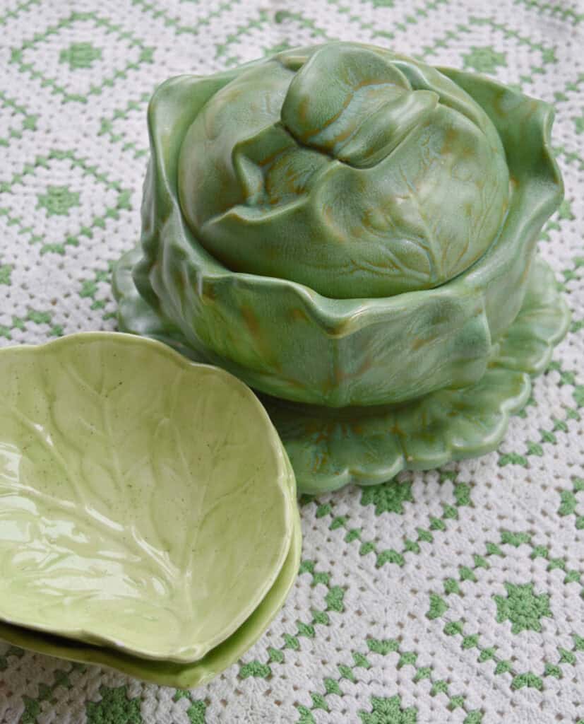Vintage cabbage ware dishes