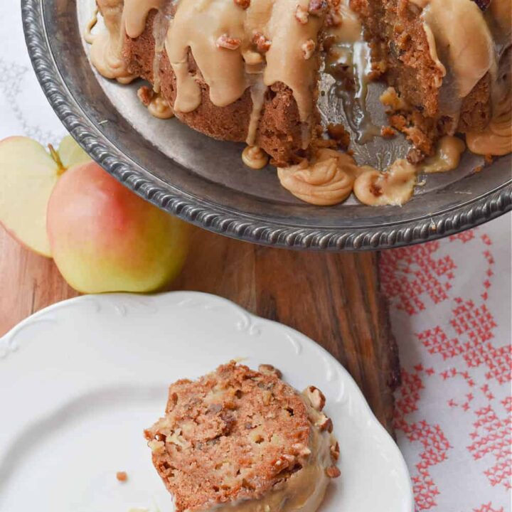 Fresh homemade caramel apple cake