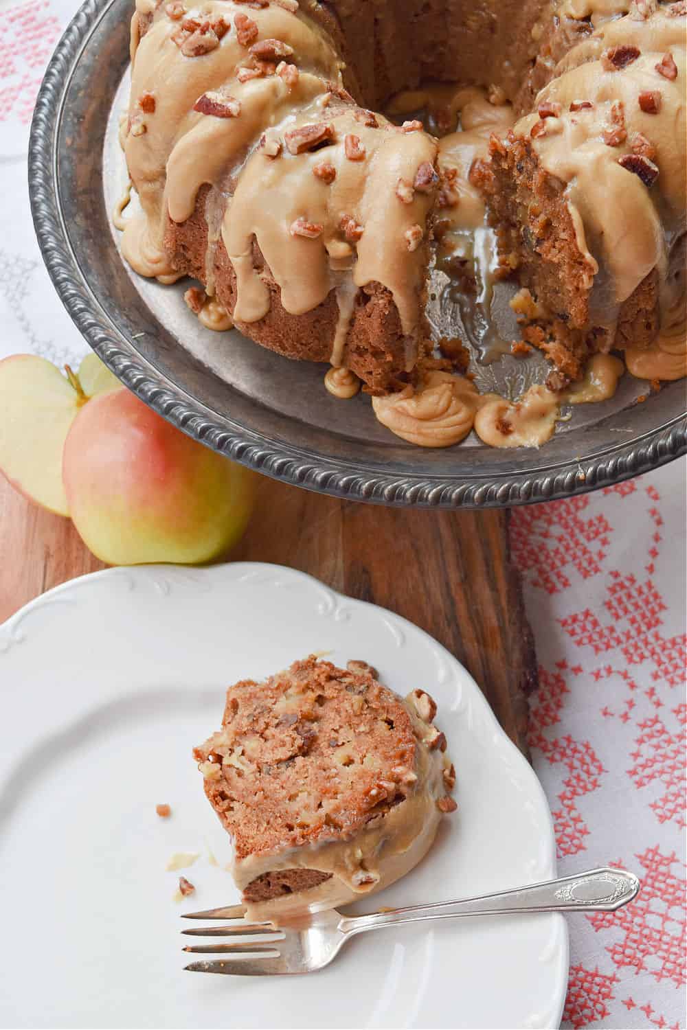 Fresh homemade caramel apple cake
