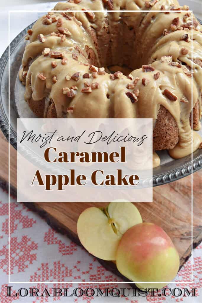 Fresh homemade caramel apple cake