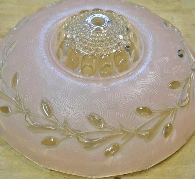 Repurposed Vintage Glass Light Shade Pedestal Bowl